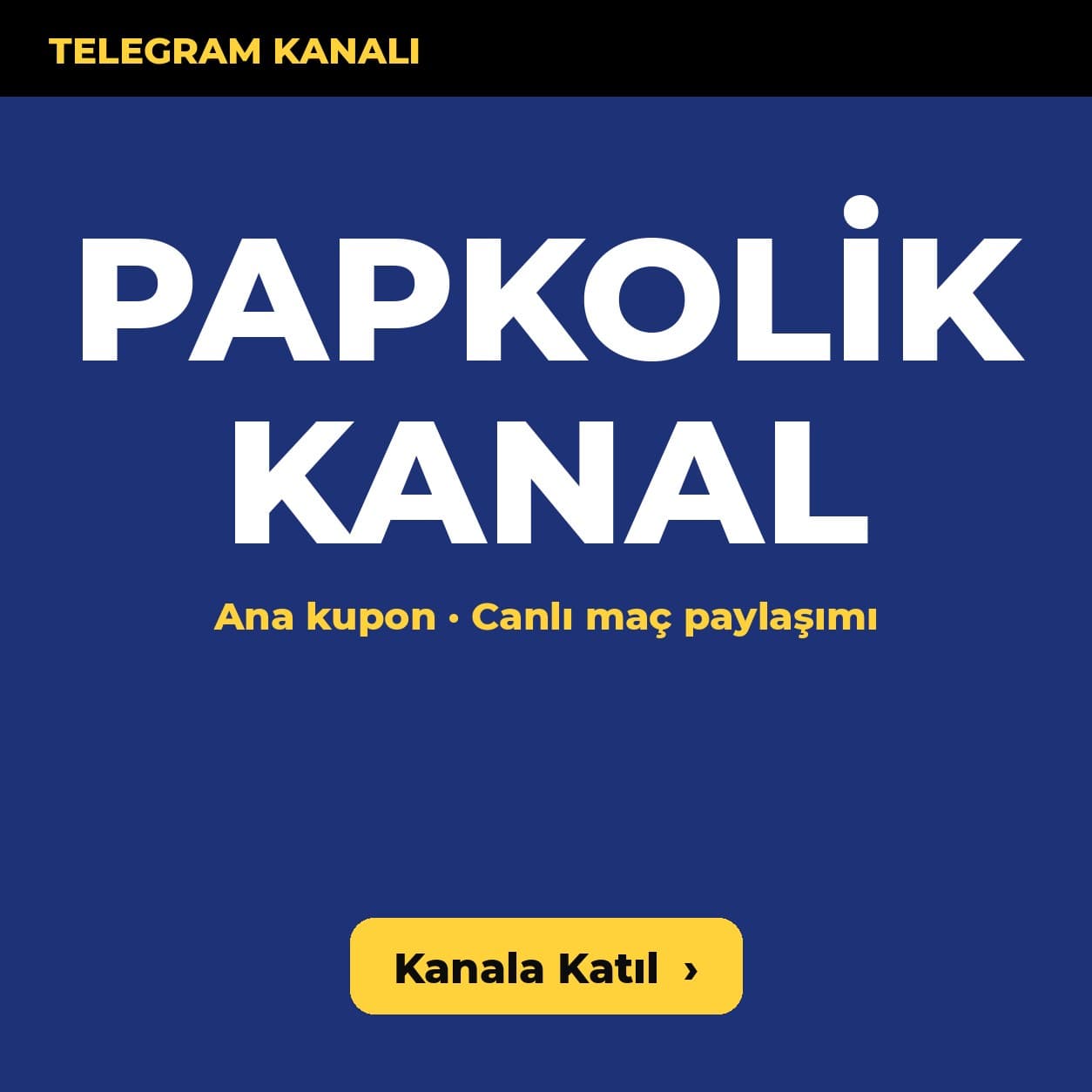 Papkolik Banko Kupon Kanalı güncel giriş — resmi afiş